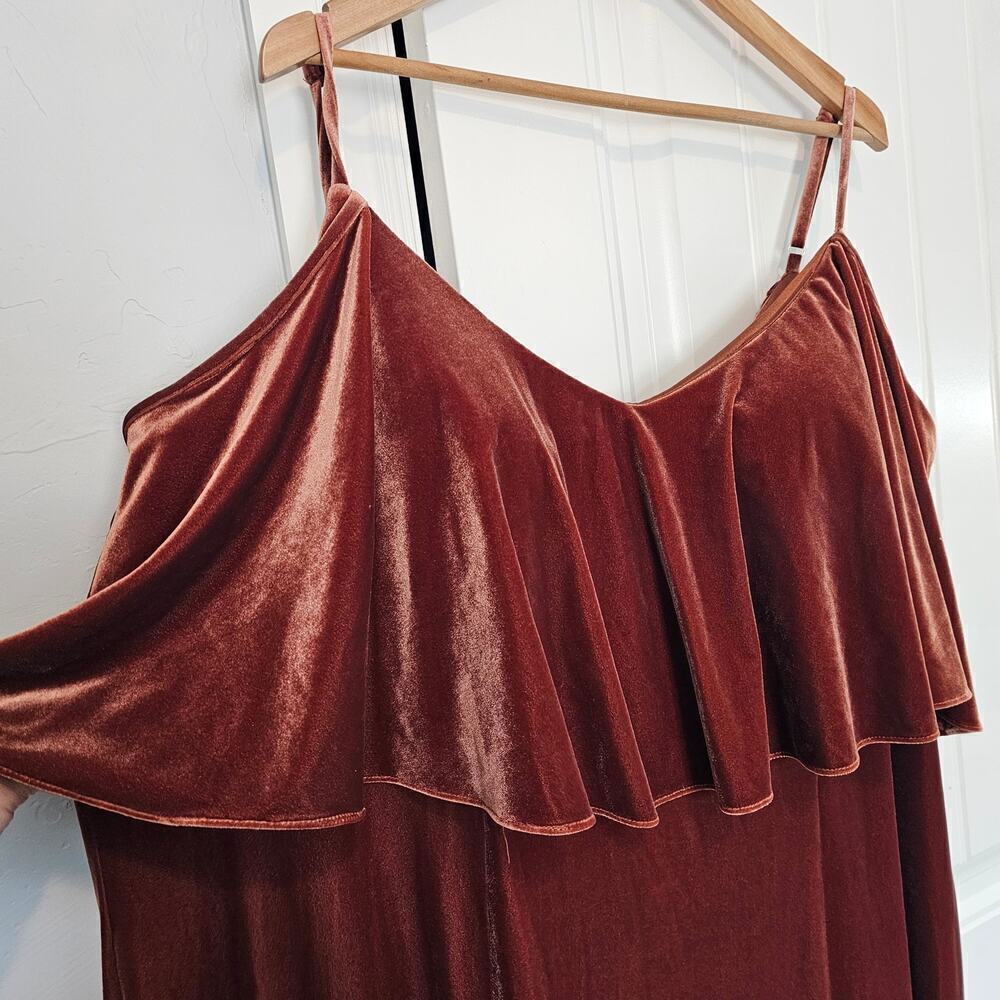 Revelry Riley Convertible Velvet Dress Womens 28 4X Brown Maxi Evening Wedding - Picture 6 of 11